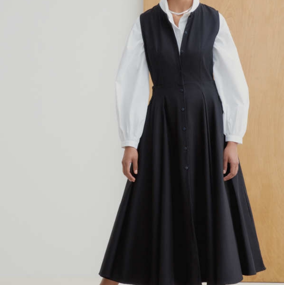 Kowtow reflect dress black cotton sz S